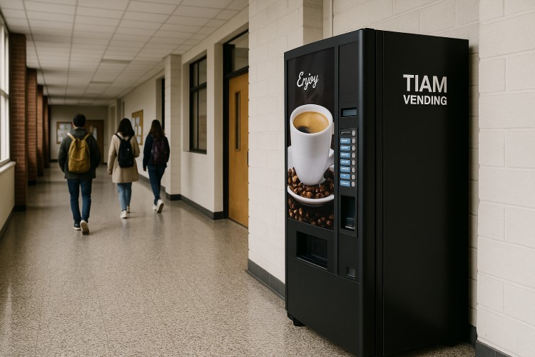 Ideal speed for serving drinks in coffee vending machines in universities